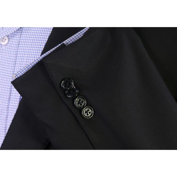 Canali 1934 Travel Water Resistant Black Woven 2-Btn Wool Blazer Jacket 44R - Picture 6 of 11